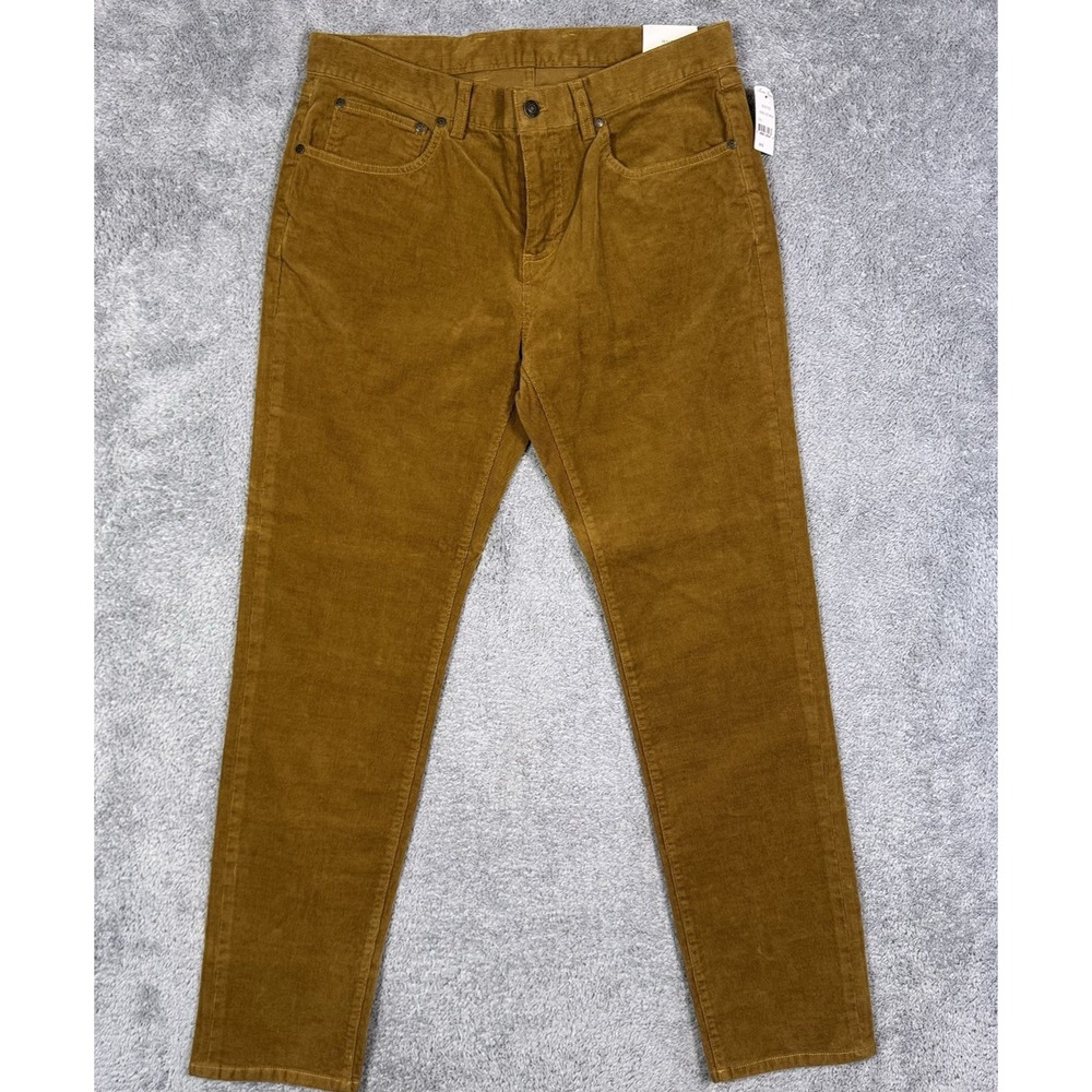 Brooks Brothers Corduroy Pants Mens 34x32 Slim Stretch‎ Chino Flat Front Brown